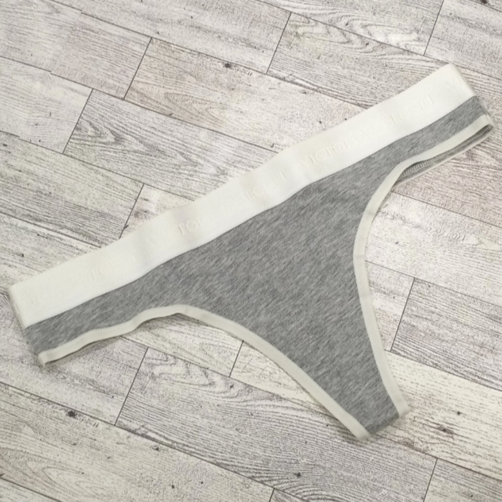 NWT Victoria Secret Cotton Logo Waistband Thong Panty.